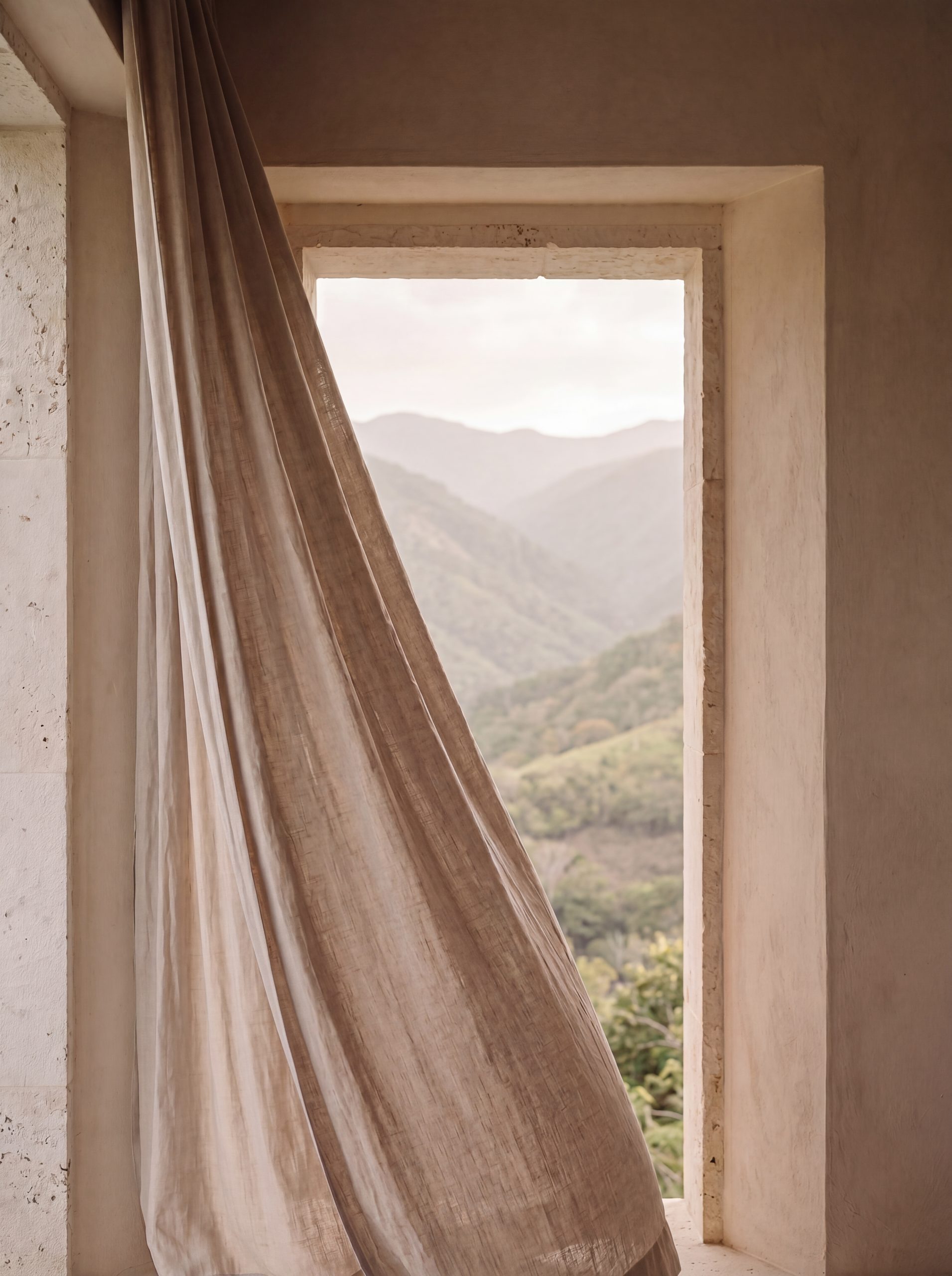 Vista a la Cordillera Central desde el balcón del apartamento